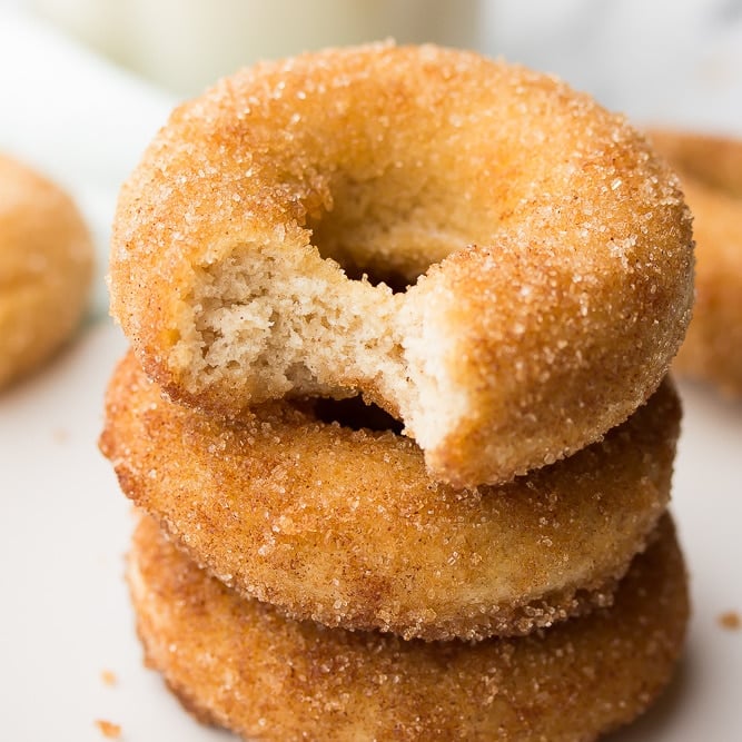 Cinnamon Sugar Vegan Donuts - Nora Cooks