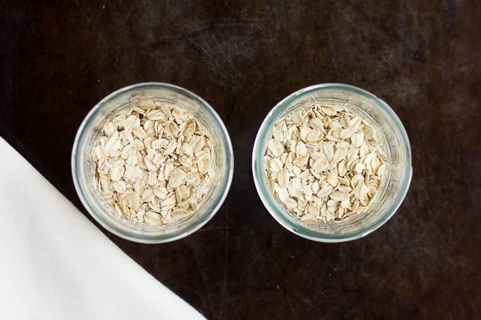 two jars with dried oats