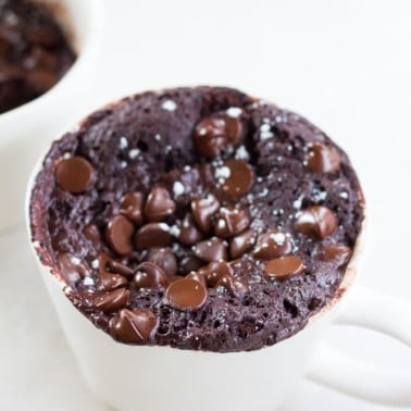 2 mugs of chocolate vegan mug cake