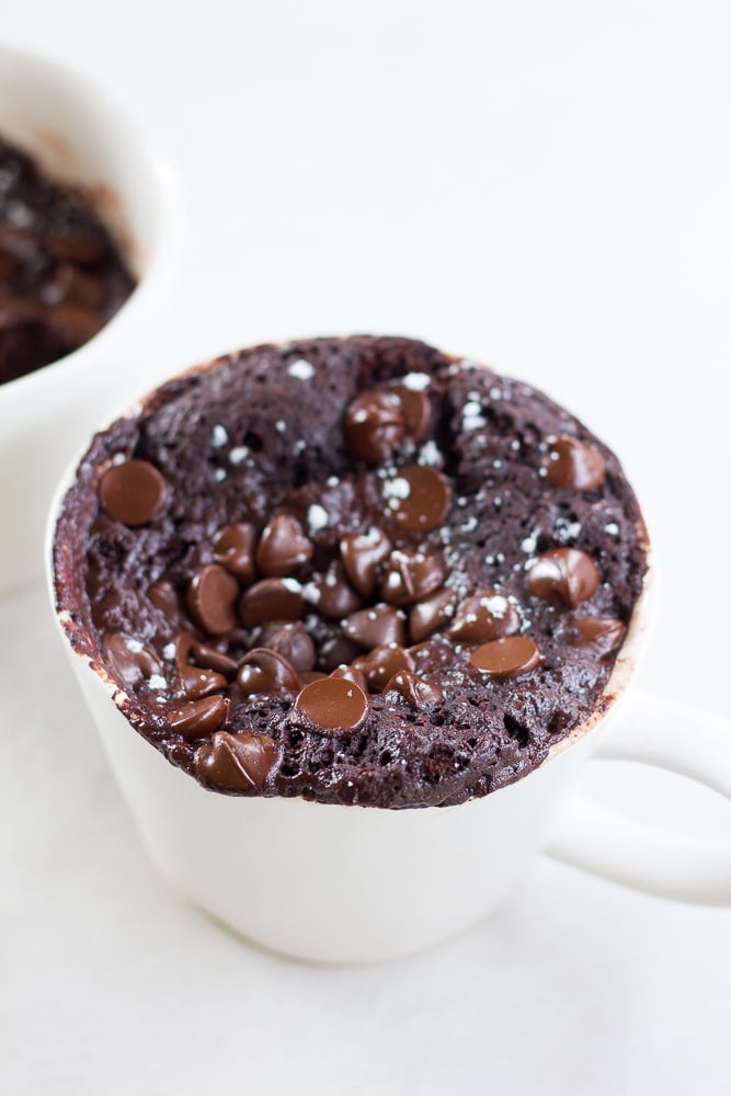 2 mugs of chocolate vegan mug cake