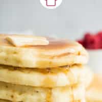 pinterest collage with text of pancakes