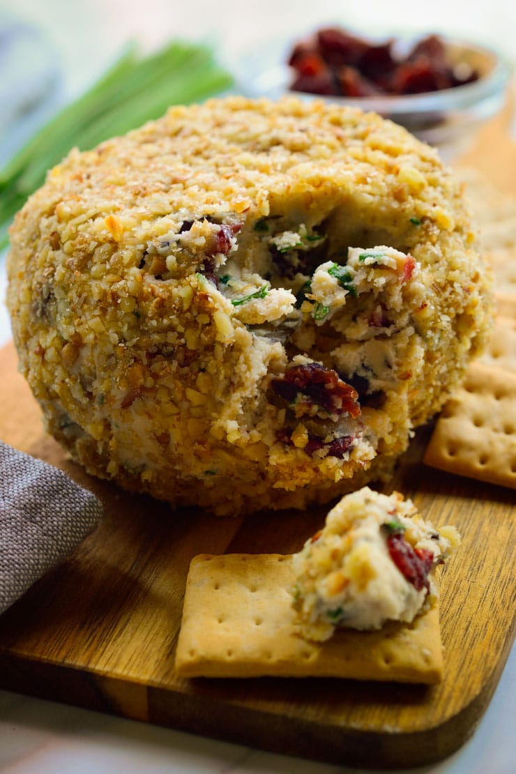 cranberry rosemary vegan cheese ball