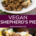 pinterest collage of vegan shepherd's pie