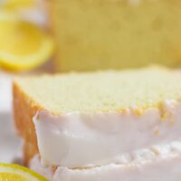 close up of sliced lemon loaf