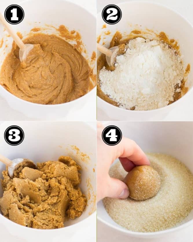 collage of how to make cookies with peanut butter