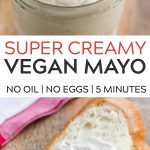 pinterest collage of vegan mayo with text.