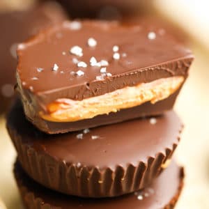 square image of vegan peanut butter cups