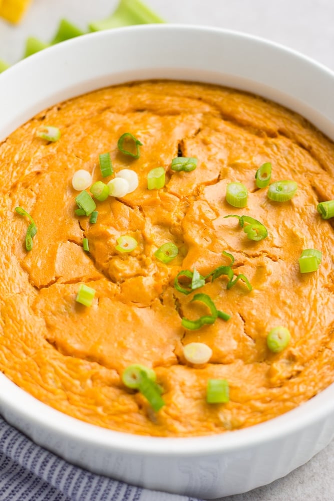 bowl of cooked vegan buffalo chicken dip