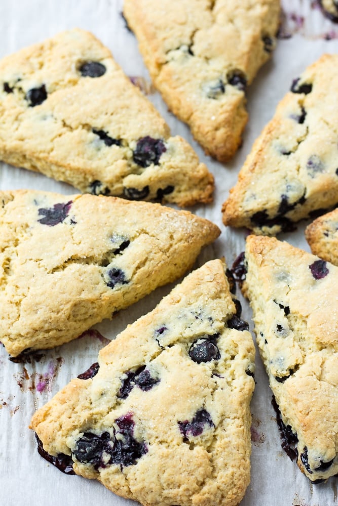 unglazed vegan blueberry scones