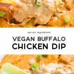 pinterest collage of vegan buffalo chicken dip