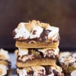 stack of 3 vegan smores bars.