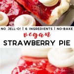 pinterest collage of vegan strawberry pie