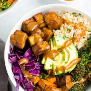 close up of vegan buddha bowl