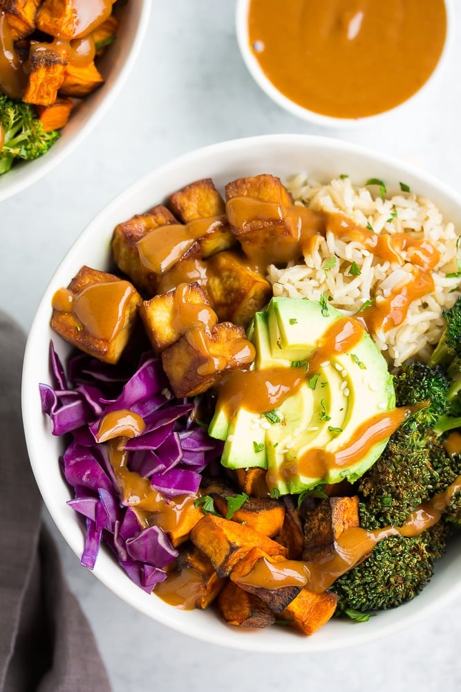 close up of vegan buddha bowl