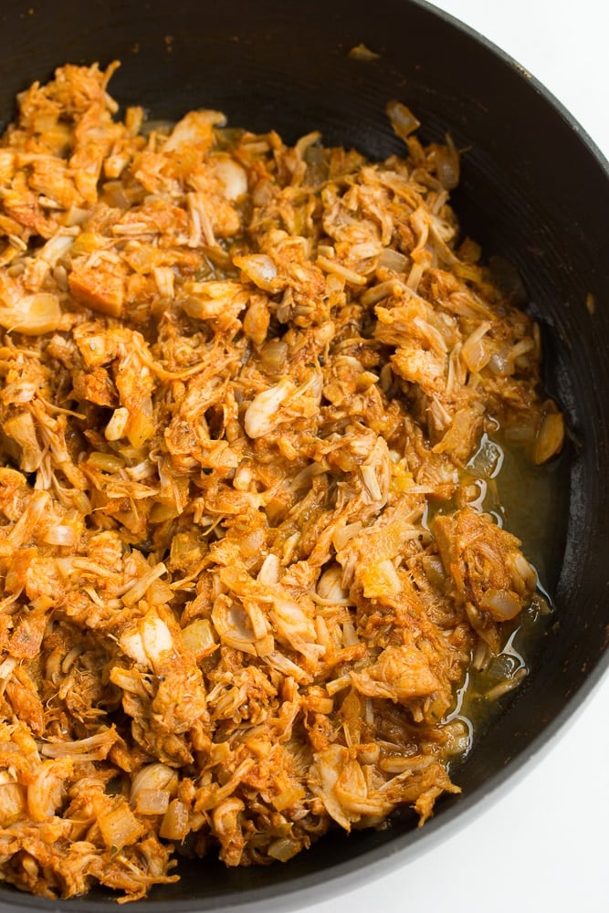 jackfruit in a pan with spices