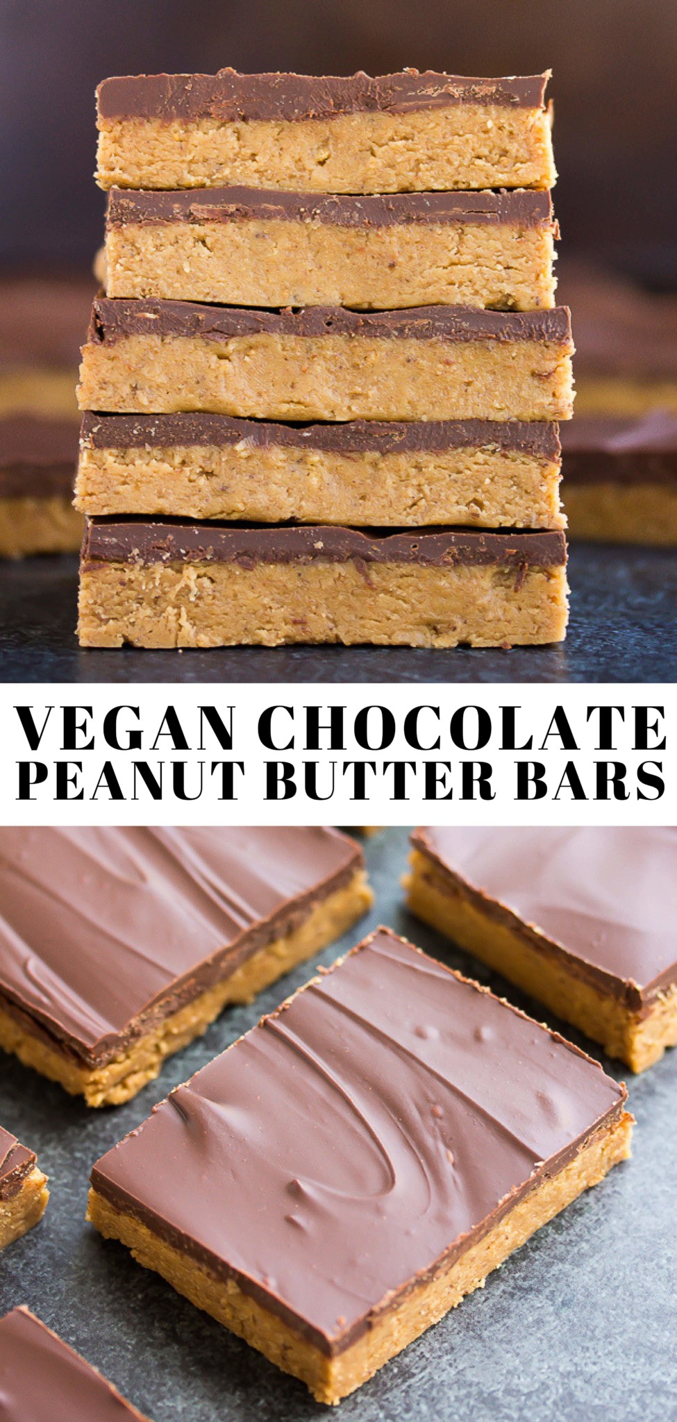 Vegan Chocolate Peanut Butter Bars - Nora Cooks