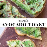 Pinterest collage with text for avocado toast