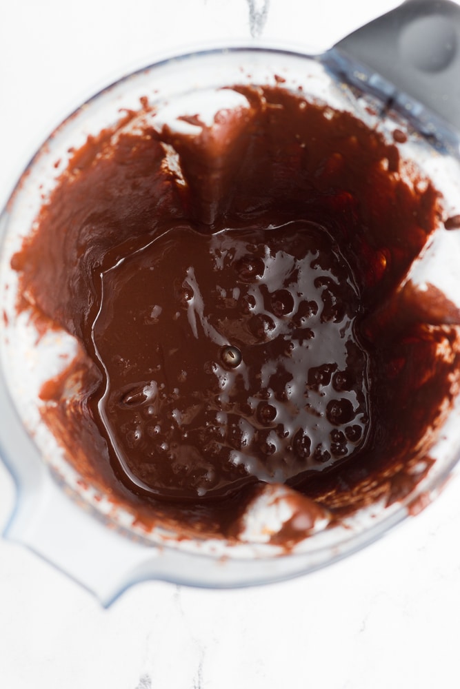 blended nutella in a blender