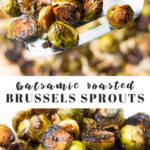 Pinterest image of brussels sprouts with text