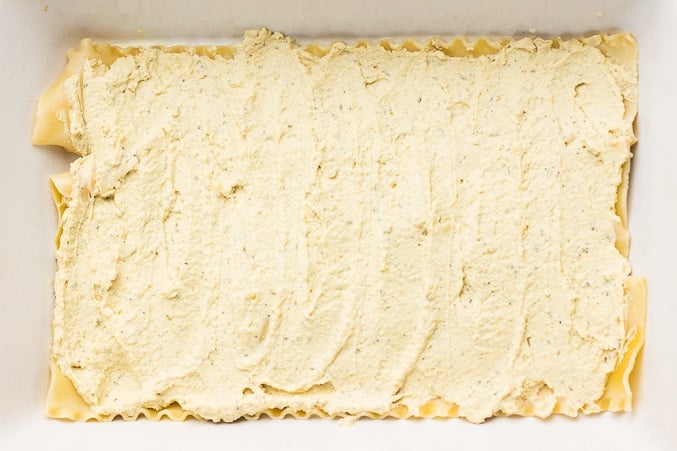 showing vegan ricotta layered