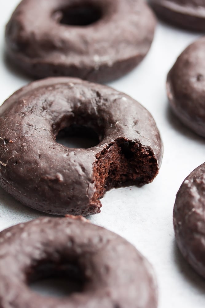 chocolate glazed cake donut