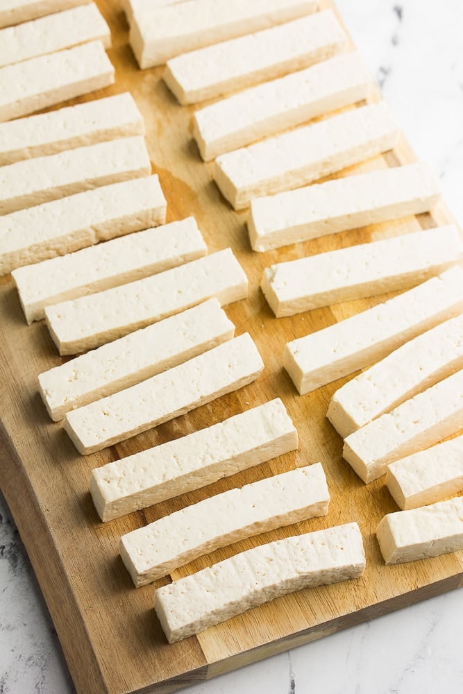 tofu sliced into strips