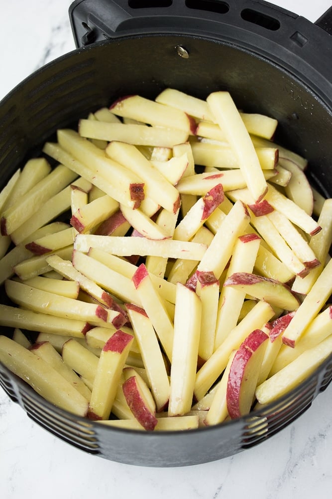 potatoes in an air fryer not yet cooked