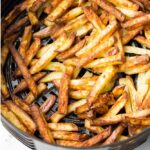 square image of fries in instant pot basket