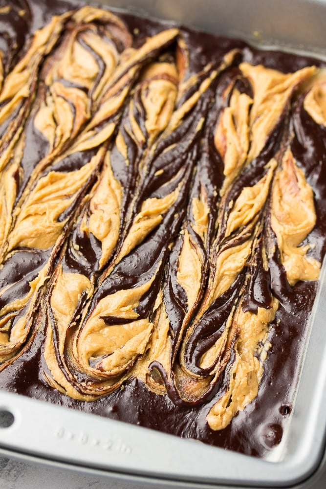 uncooked peanut butter swirl brownies