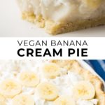 Pinterest collage of banana cream pie with text