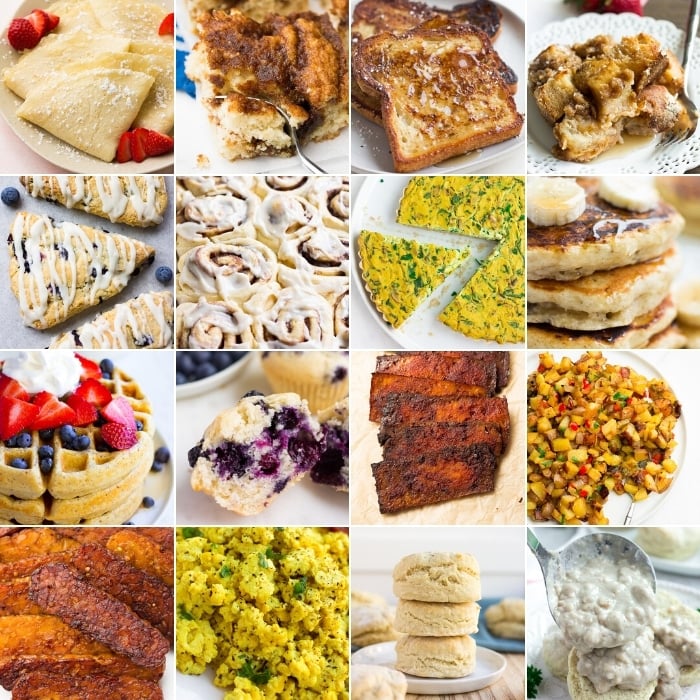 collage of breakfast/brunch recipes