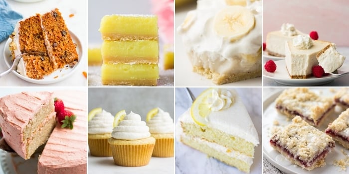 collage of desserts