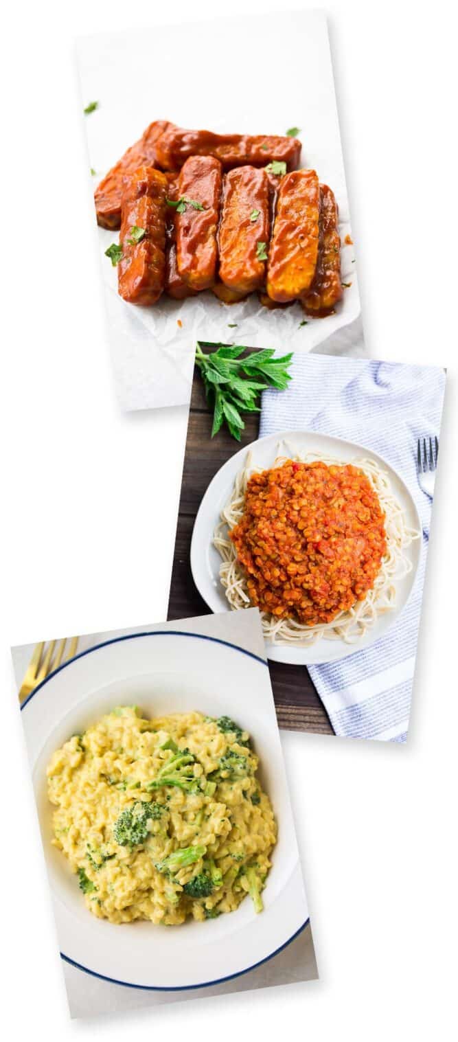 Preview images of recipes in the ebook.