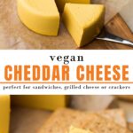 pinterest image of cheddar cheese with text