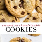 a pinterest collage of chocolate chip cookies