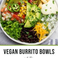 Pinterest collage with text of burrito bowl