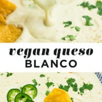 Pinterest collage of vegan queso blanco