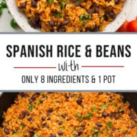 Pinterest collage with text of rice and beans