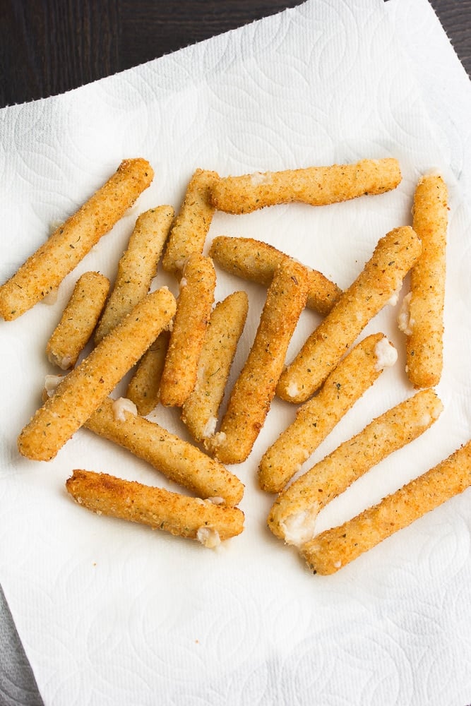 just fried sticks of cheese on paper towels