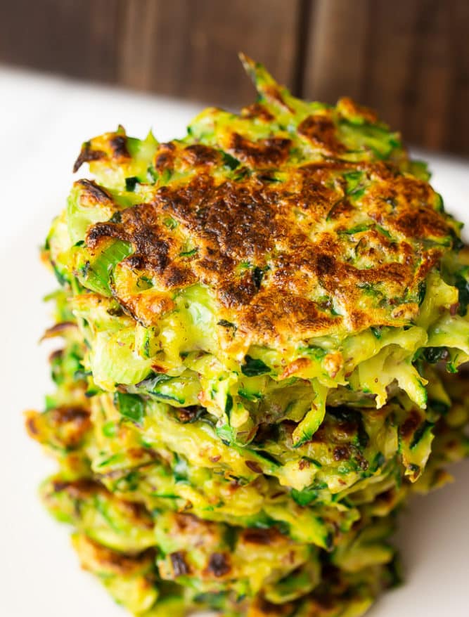 close up of cooked fritters, stacked