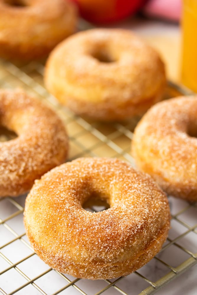 Cinnamon Sugar Vegan Donuts - Nora Cooks