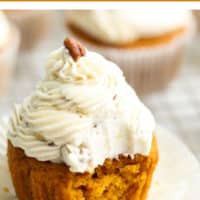 pinterest image with text of cupcakes