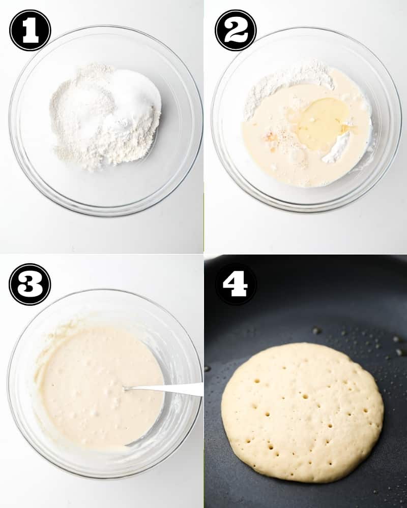 collage how to make buckwheat pancakes