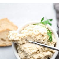 Pinterest collage with text of plant based ricotta cheese