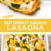 pinterest collage with text squash lasagna, showing layering it