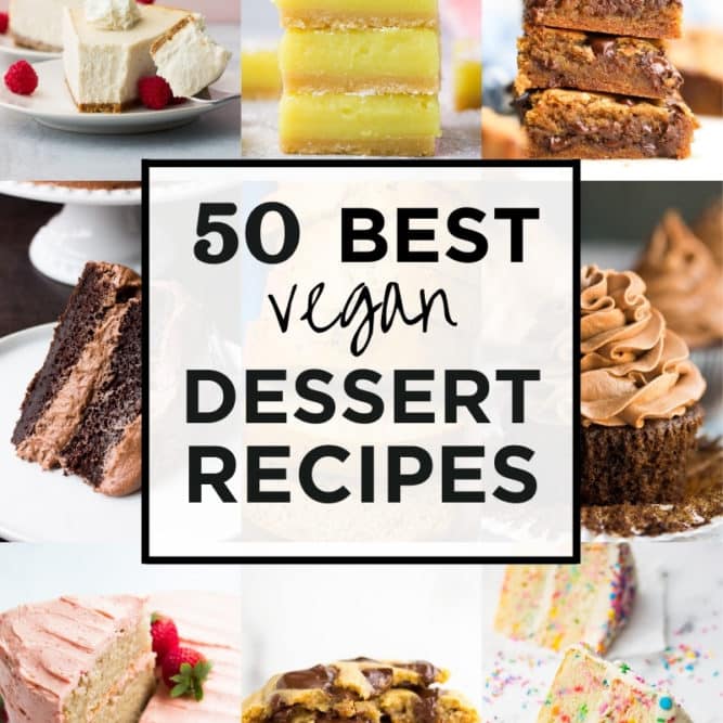 square collage of best vegan desserts
