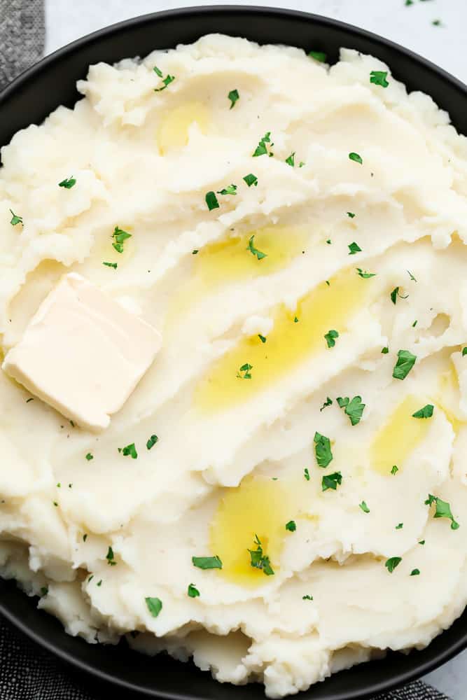 vegan butter on potatoes in bowl
