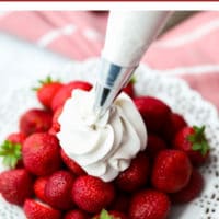 Pinterest image with text overlay for whipped cream made with coconut