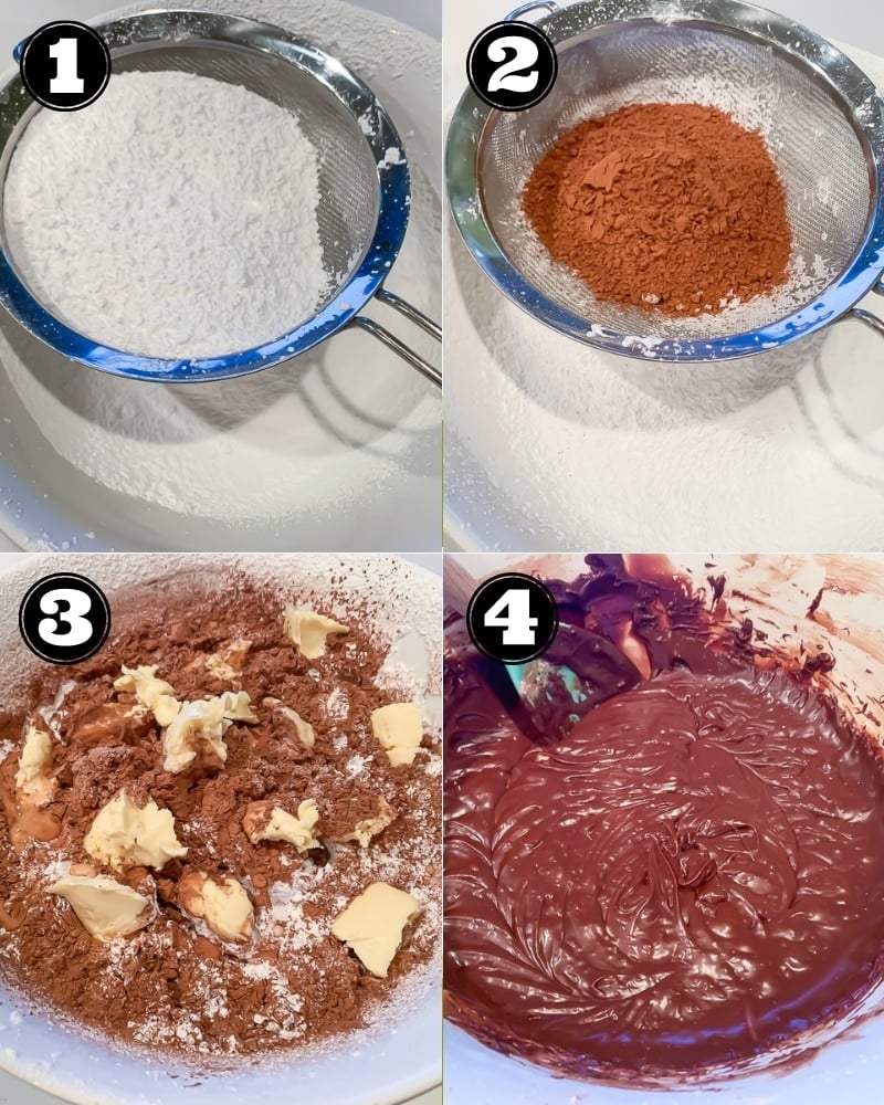 collage of how to make vegan fudge step by step