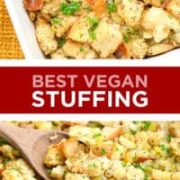 Pinterest collage with text of stuffing